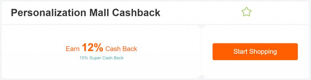 Personalization Mall cashback from extrabux