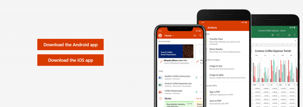 Microsoft Office mobile apps