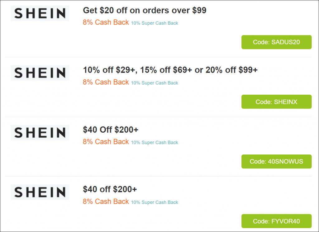 shein coupon code from extrabux