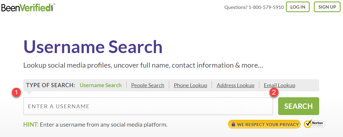 BeenVerified username search