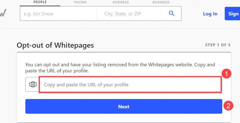 how to remove your name from whitepages