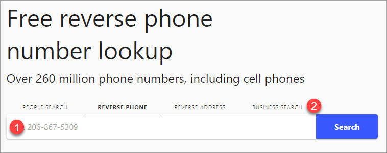 Whitepages reverse phone number lookup