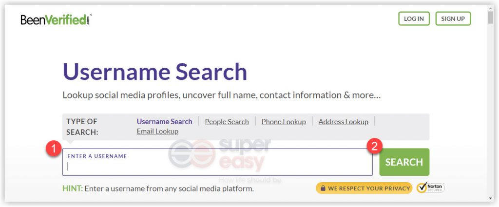 BeenVerified username search 1