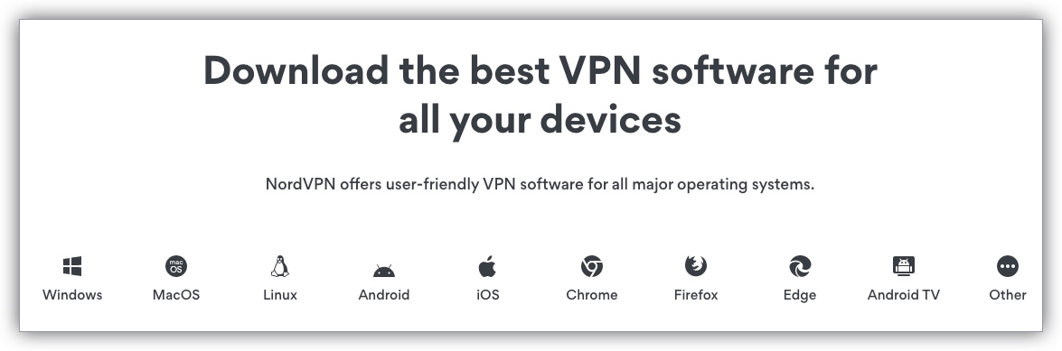 NordVPN supported OS