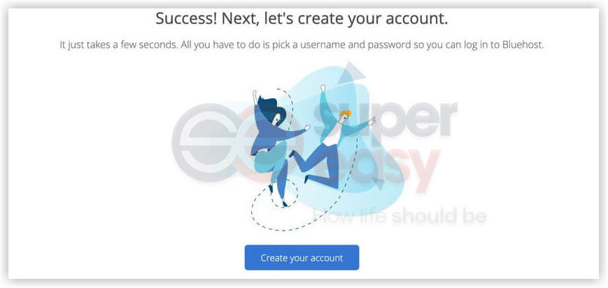 bluehost create your account