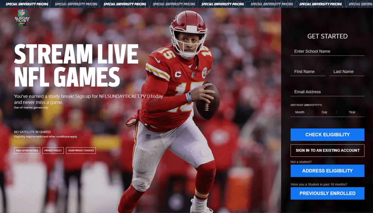 How to Get NFL Sunday Ticket Student Discounts 2024 Updated Super Easy