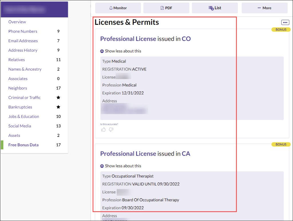 medical license lookup from BeenVerified