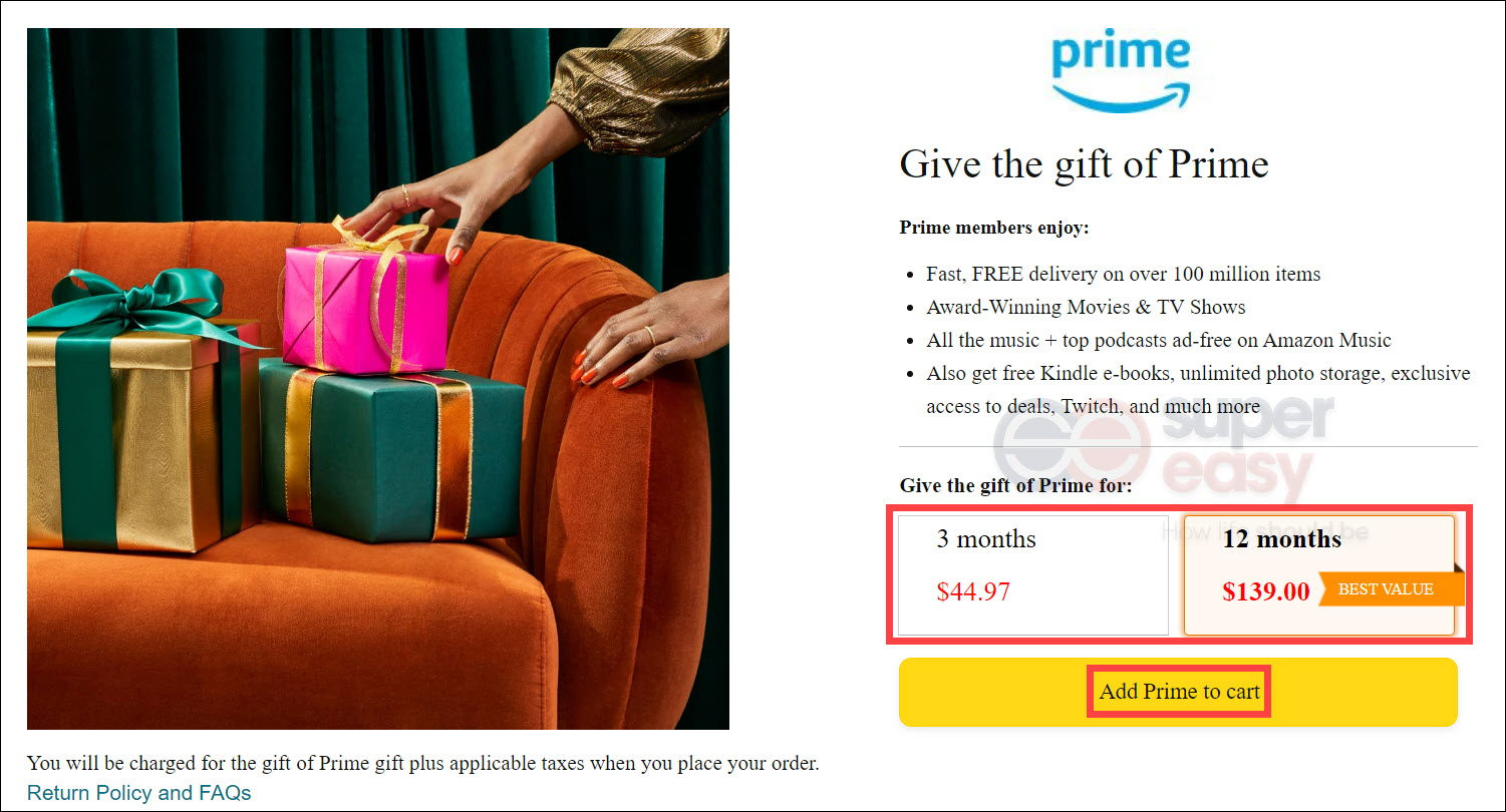 How to Gift Amazon Prime Prime Gift Membership 2024 Super Easy