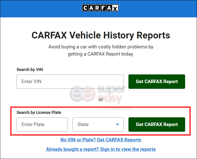 Free Carfax Report with License Plate - Get Car Info