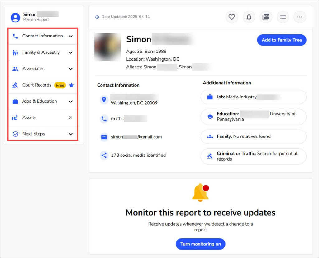 A closer look at Name Search Report